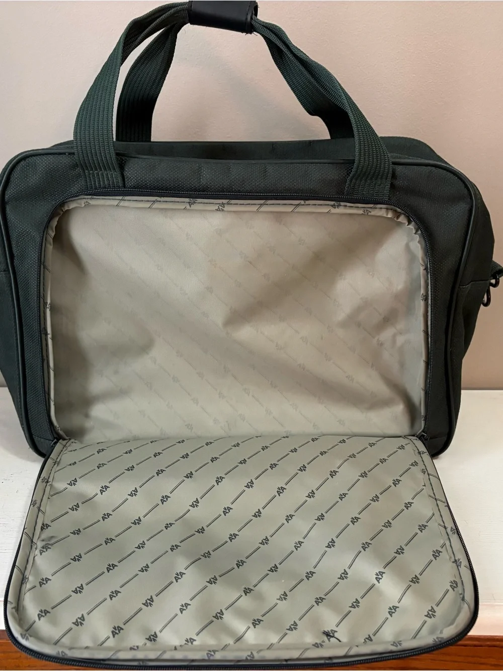 Corporate Dark Green Laptop Briefcase with Airline Logo